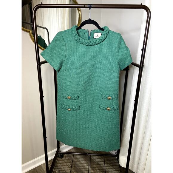Tuckernuck Emerald Green Jackie Tweed Mini Dress size XS - Picture 2 of 5